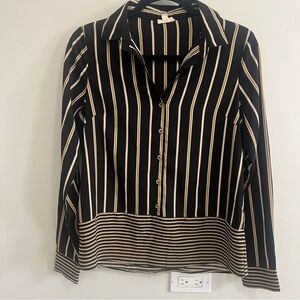 Women’s Striped Button-Down Work Top Office Business Careerwear Career Spring